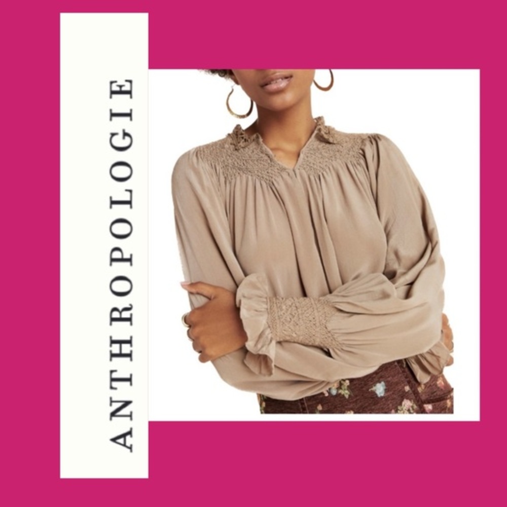 Love Sam x Anthropologie Silk Blouse | Size Medium | EUC